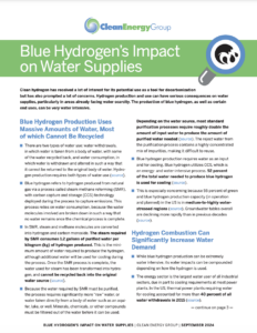 Fact Sheet: Blue Hydrogen’s Impact on Water Supplies